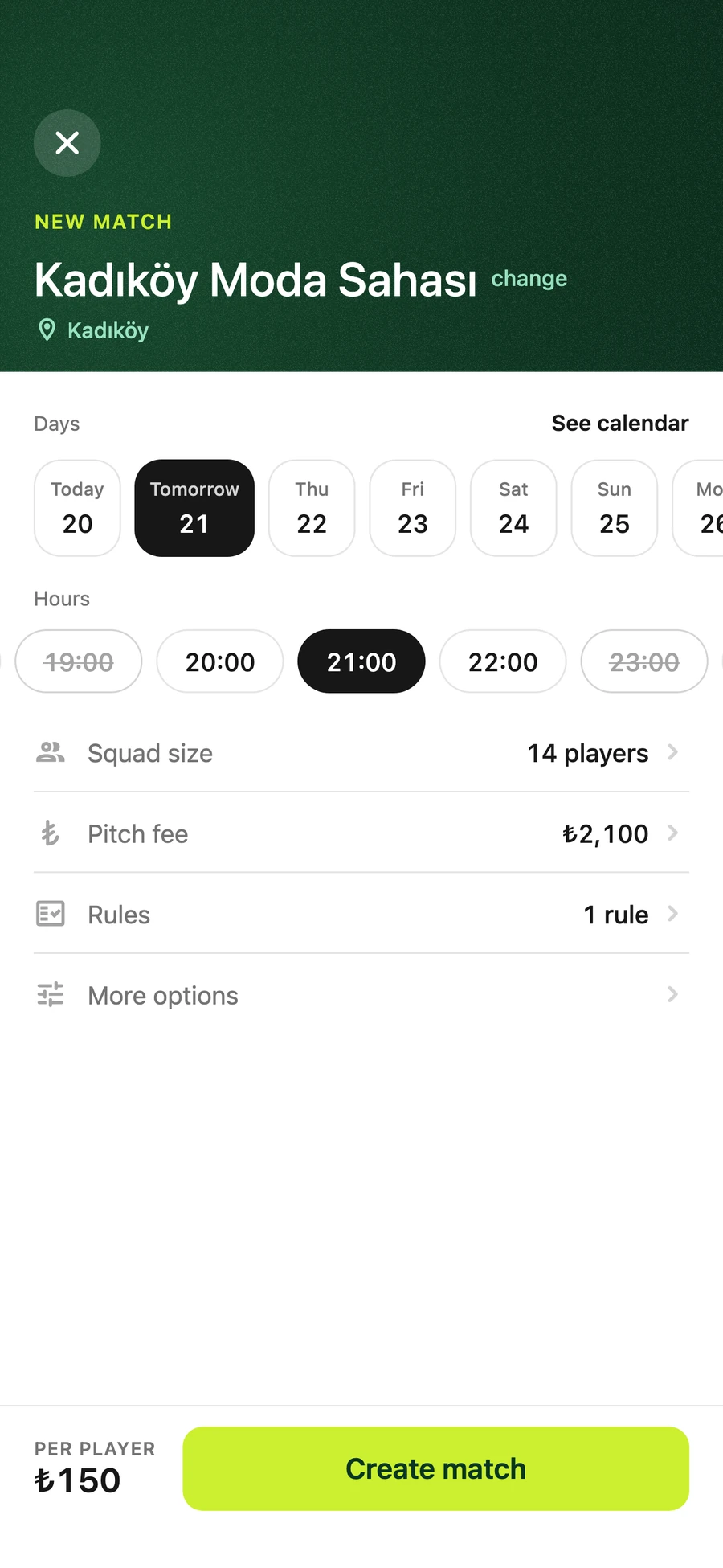 Host a match, and the fee splits itself.