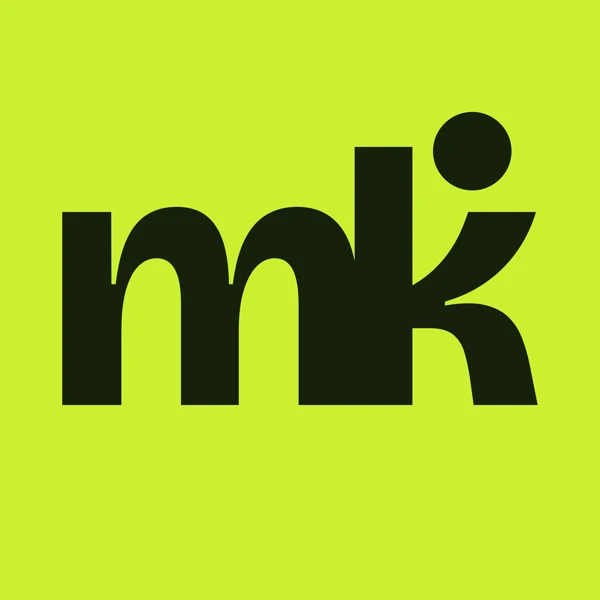 Maça Katıl logo, Today: A lowercase mk. The runner’s head is the dot.