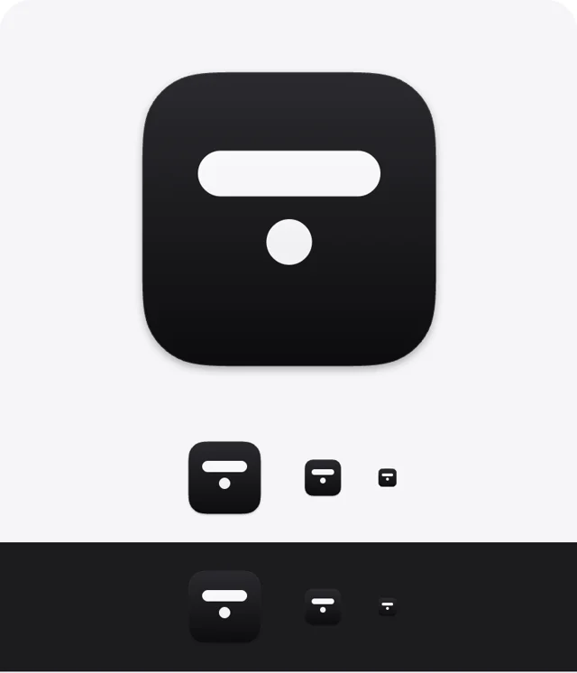 Tilora icon direction, F · A bar and a dot: The notch, and what comes from it.